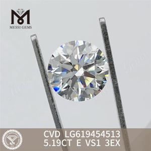 Стоимость бриллианта круглой огранки 5,19 карата E VS1 3EX CVD LG619454513丨Messigems весом 5 карат