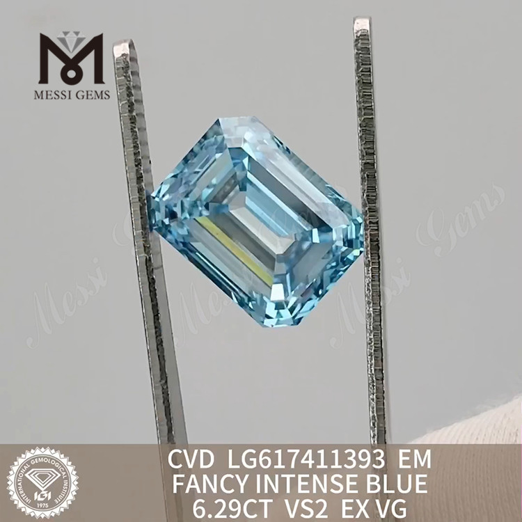 Алмаз 6,29 карата EM VS2 FANCY INTENSE BLUE, выращенный в лаборатории CVD-алмаз 丨Messigems CVD LG617411393