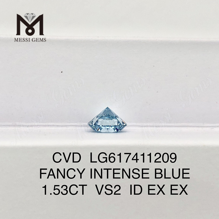 Лабораторные бриллианты, сертифицированные IGI, весом 1,53 карата VS2 ID FANCY INTENSE BLUE 丨Messigems CVD LG617411209