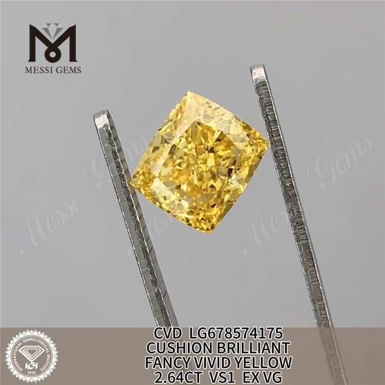 2,64CT Laboratory Laboratory Grown Diamonds Fancy Frived Yellow Vs1 EX VG CVD LG678574175