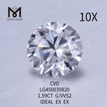 1,59 карата G VVS2 Лабораторные бриллианты круглой огранки CVD