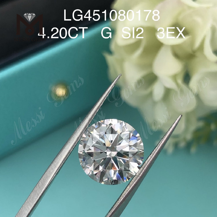 Выращенные в лаборатории бриллианты огранки G SI2 RD 3EX весом 4,2 карата весом 4 карата