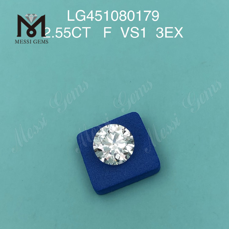 Выращенные в лаборатории бриллианты круглой огранки 2,55 карата F VS1 3EX по лучшей цене