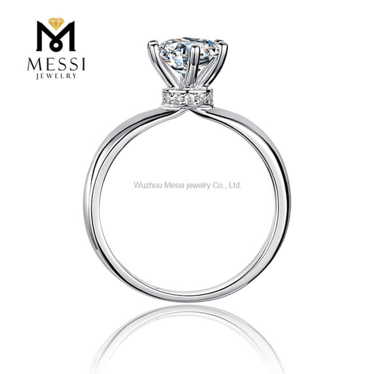 Кольцо с муассанитом 1ct, покрытие из белого золота, дешевое кольцо с поддельным бриллиантом, кольцо из стерлингового серебра 925 пробы