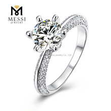 Рождественский подарок пасьянс муассанит женское кольцо ювелирные изделия 14k позолота 925 серебряные кольца