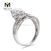Обручальное кольцо с муассанитом и бриллиантом 14k Модное кольцо с муассанитом 18k