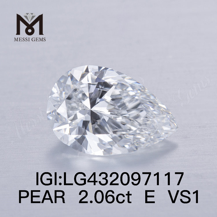 Выращенные в лаборатории бриллианты грушевидной огранки E/VS1 весом 2,06 карата FAIR VG