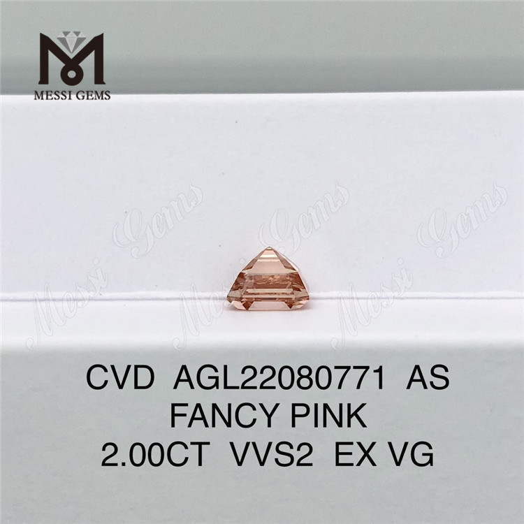 2.00CT FANCY PINK VVS2 EX VG CVD AS лабораторный бриллиант AGL22080771