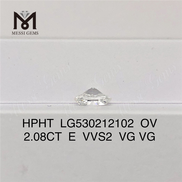 2.08ct Выращенный в лаборатории бриллиант овальной формы E HPHT синтетический бриллиант