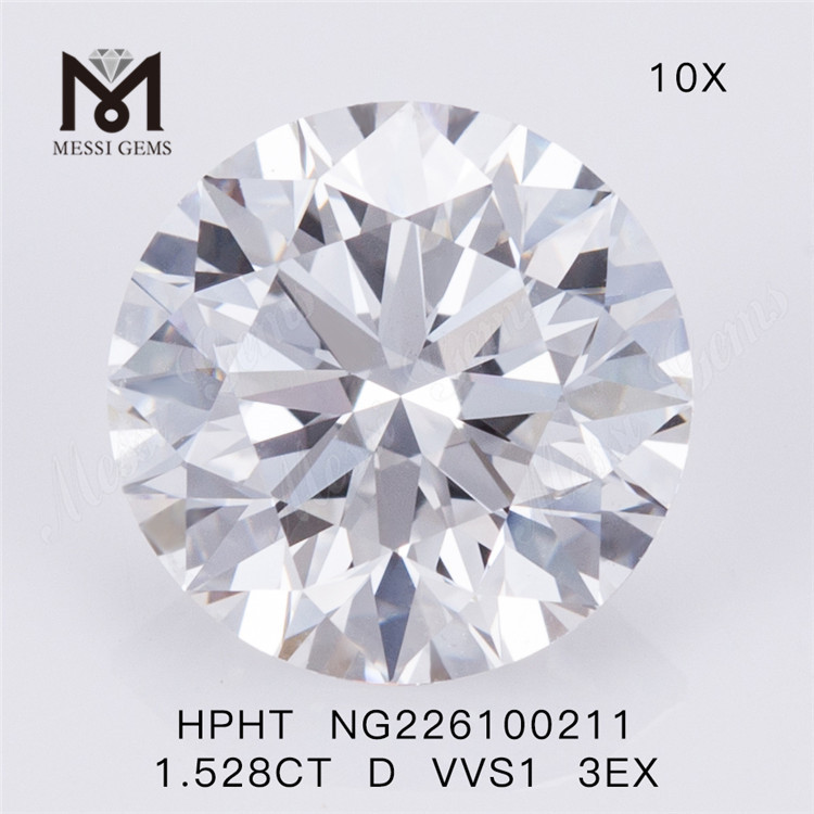 1,528 карата D VVS1 3EX Лабораторно выращенные бриллианты круглой огранки по цене от производителя в продаже