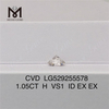 1,05 карат H по сравнению с дешевым искусственным бриллиантом Ronnd Best Lab Diamond CVD
