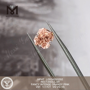 ПРЯМОУГОЛЬНЫЕ синтетические бриллианты 1,17 карата розового цвета HPHT оранжево-розовые россыпные лабораторные бриллианты LG534250292