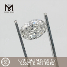 Овальные бриллианты 3,22 карата D VS1, созданные человеком IGI丨Messigems CVD LG617435150