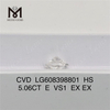Бриллианты весом 5,06 карата E VS1 HS, созданные лучшим образом, сертифицированные iGI Sustainable Luxury 丨Messigems CVD LG608398801 