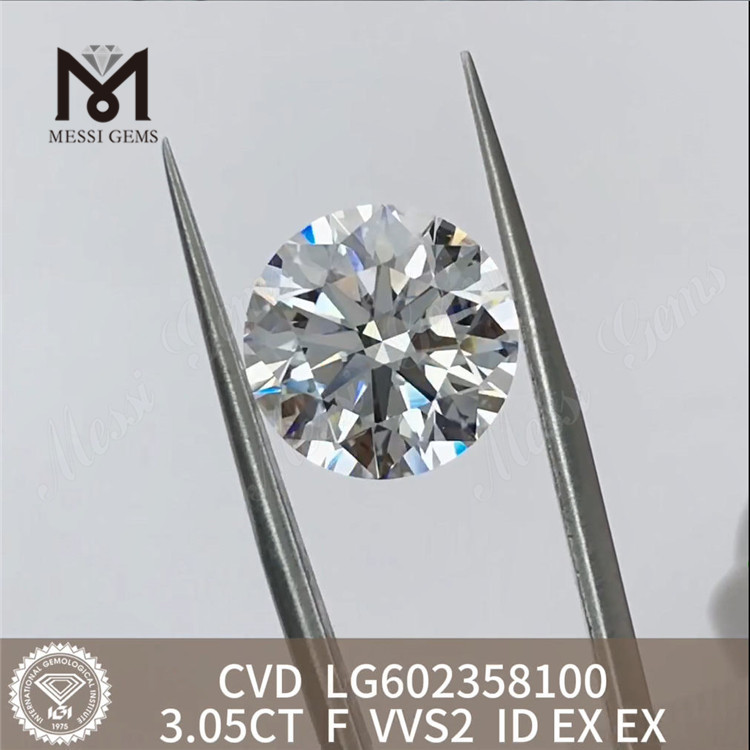 3.05CT F VVS2 ID огранка оптом CVD-бриллианты без высоких цен LG602358100丨Messigems 