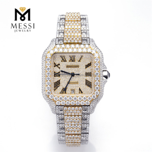 Часы в стиле хип-хоп 2023 с бриллиантами и муассанитом. Роскошные часы VVS с муассанитом Iced Out.