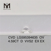 4,59 карата D VVS2 EX EX OV 4,5 карата, свободный бриллиант CVD LG595394635