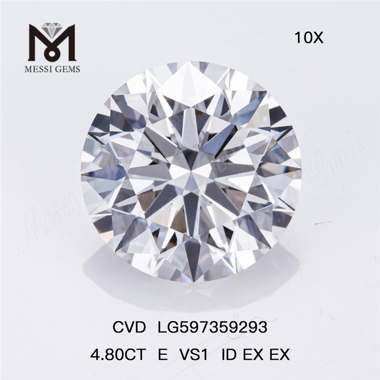 Массовые бриллианты 4,80 карата E VS1 ID EX EX Раскройте свой блеск CVD LG597359293 丨Messigems
