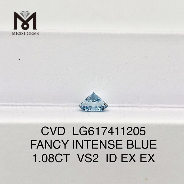 Цветные бриллианты весом 1,08 карата VS2 FANCY INTENSE BLUE, созданные в лаборатории 丨Messigems CVD LG617411205