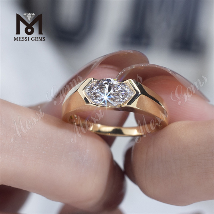 Помолвочное кольцо из 18-каратного белого золота с выращенным в лаборатории бриллиантом в стиле «маркиза»