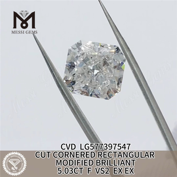 5,03CT прямоугольный F VS2 EX EX CVD Смоделированное алмаз LG577397547